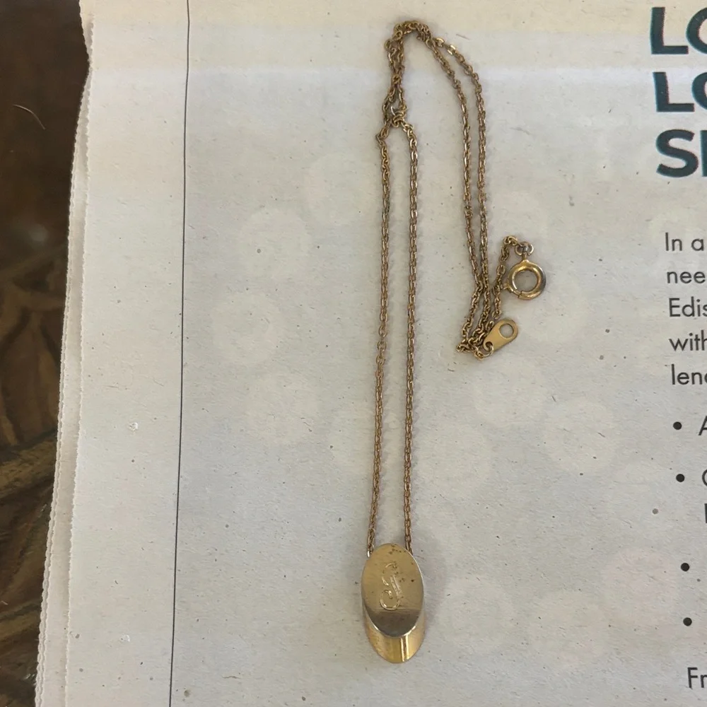 Gold J  Necklace - Women's Jewelry